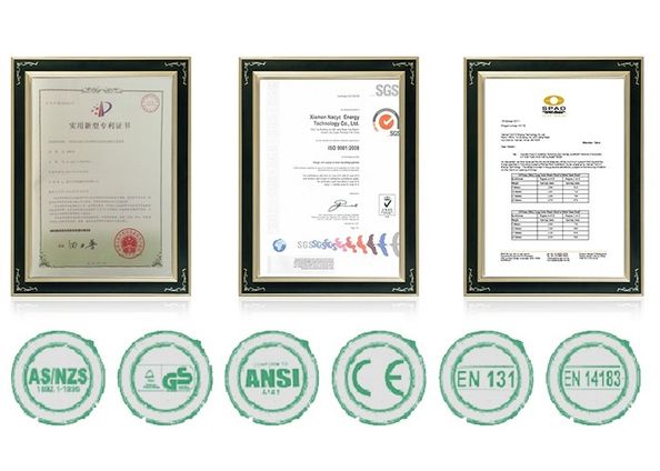Chiny Xiamen Nacyc Energy Technology Co., Ltd Certyfikaty